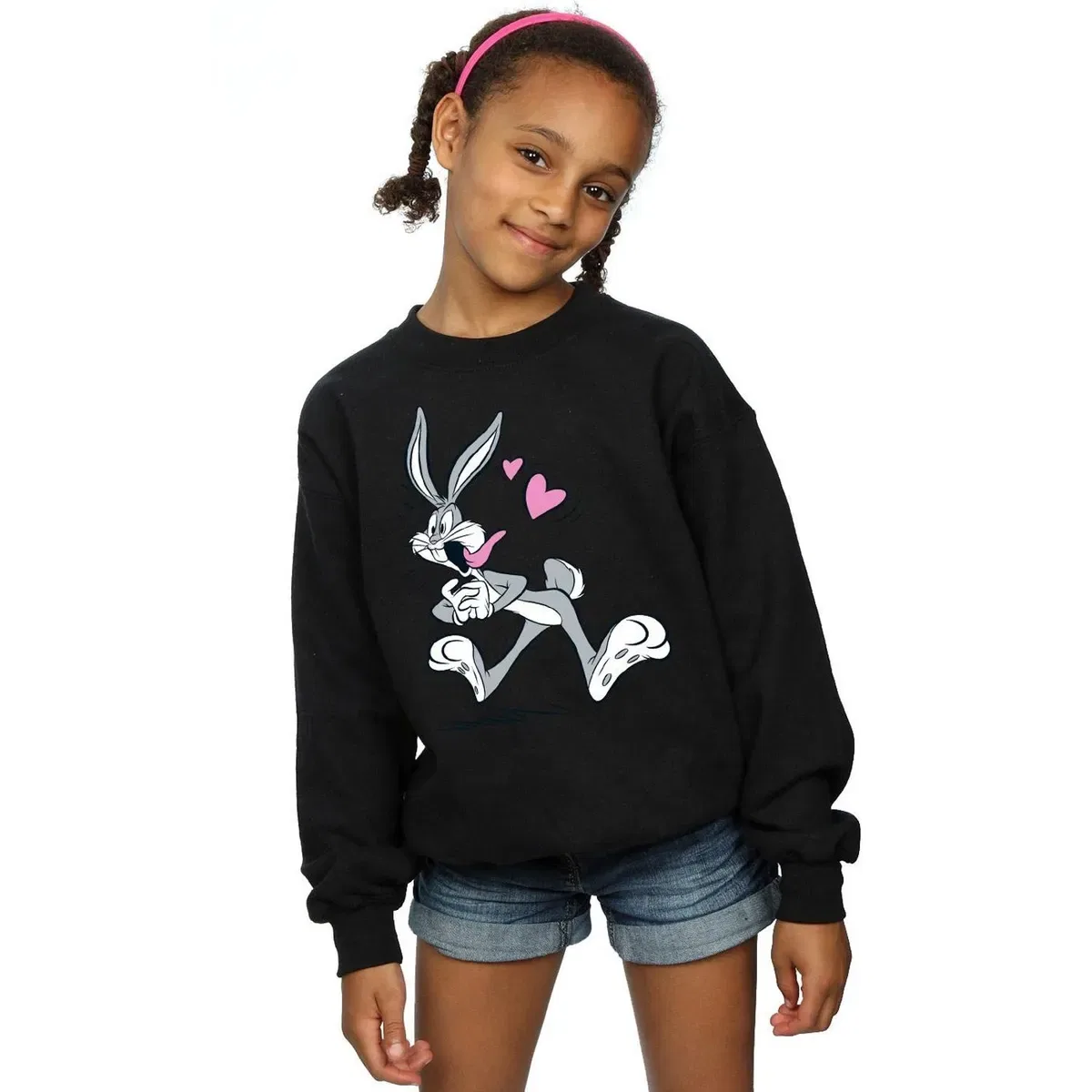 Свитшот с принтом Bugs Bunny in Love Looney Tunes, Black