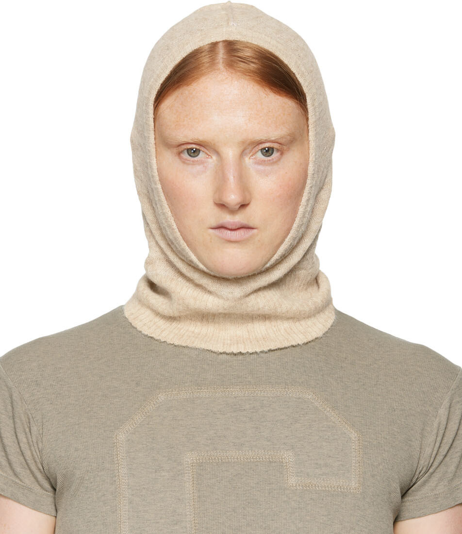 

Балаклава из альпаки бежевого цвета MM6 Maison Margiela