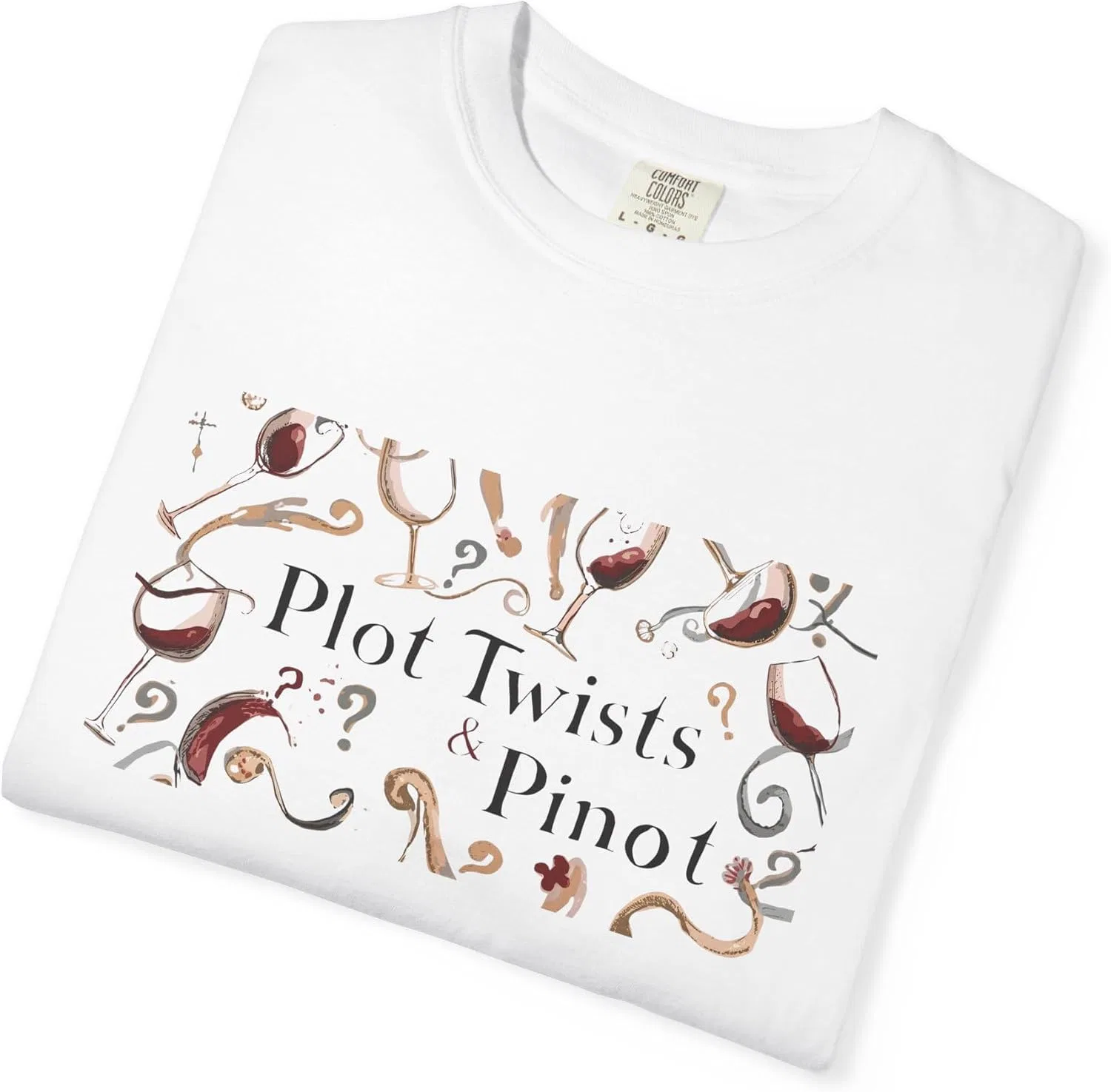 Женская футболка с принтом Plot Twists & Pinot, белый — фото 4