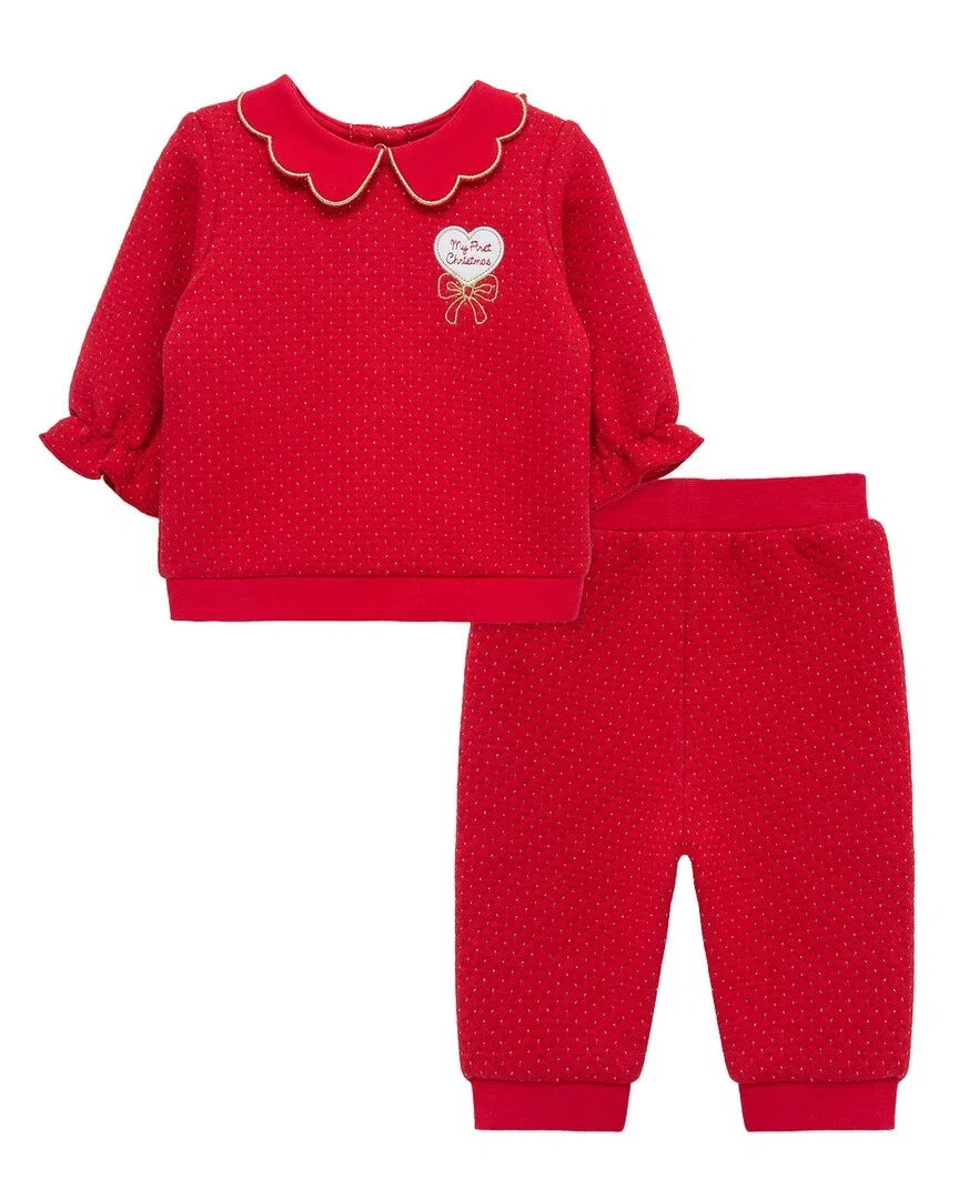 Детский комплект рубашка и брюки Festive Active Little Me, красный
