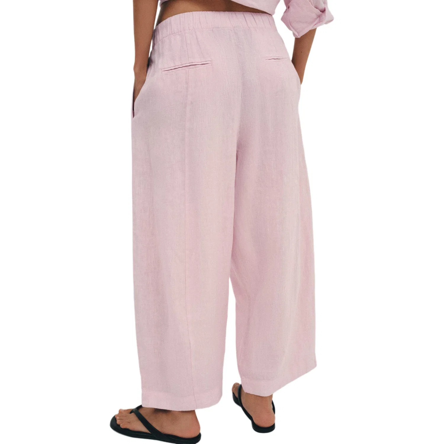 Женские повседневные брюки с широкой штаниной Light Purple Red ZARA — фото 4