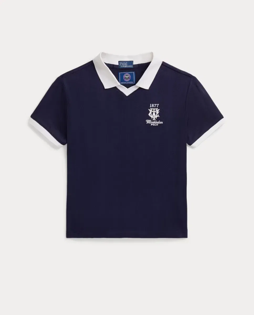 Детское поло для девочек с контрастным воротником Polo Ralph Lauren, Azul Marino