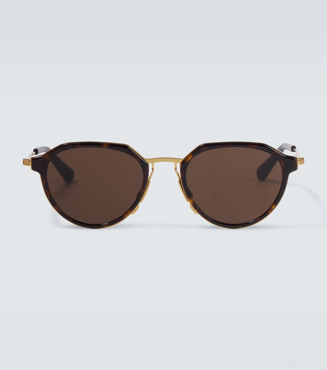 

Круглые солнцезащитные очки Panthos Bottega Veneta, цвет havana-gold-brown