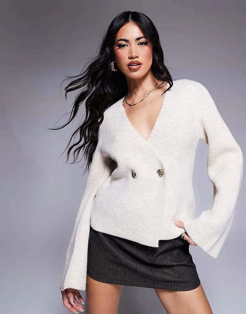 

Асимметричный кардиган River Island на пуговицах бежевого цвета