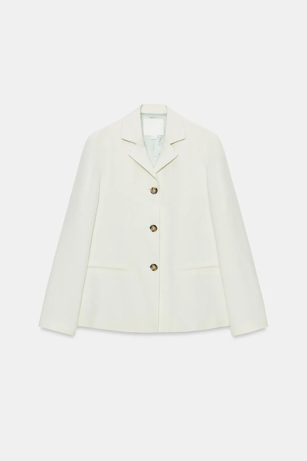 Блейзер прямого кроя из льняной смеси от ZW COLLECTION ZARA, Ice — фото 4