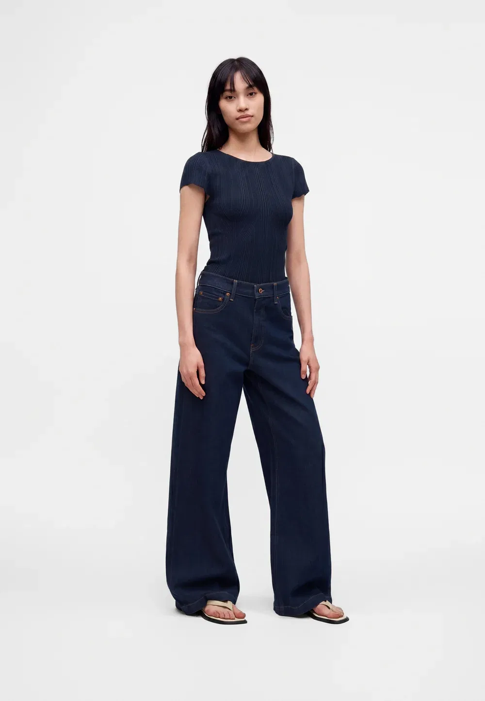 Stride trenta - широкие штанины Gap, Dark Indigo — фото 2