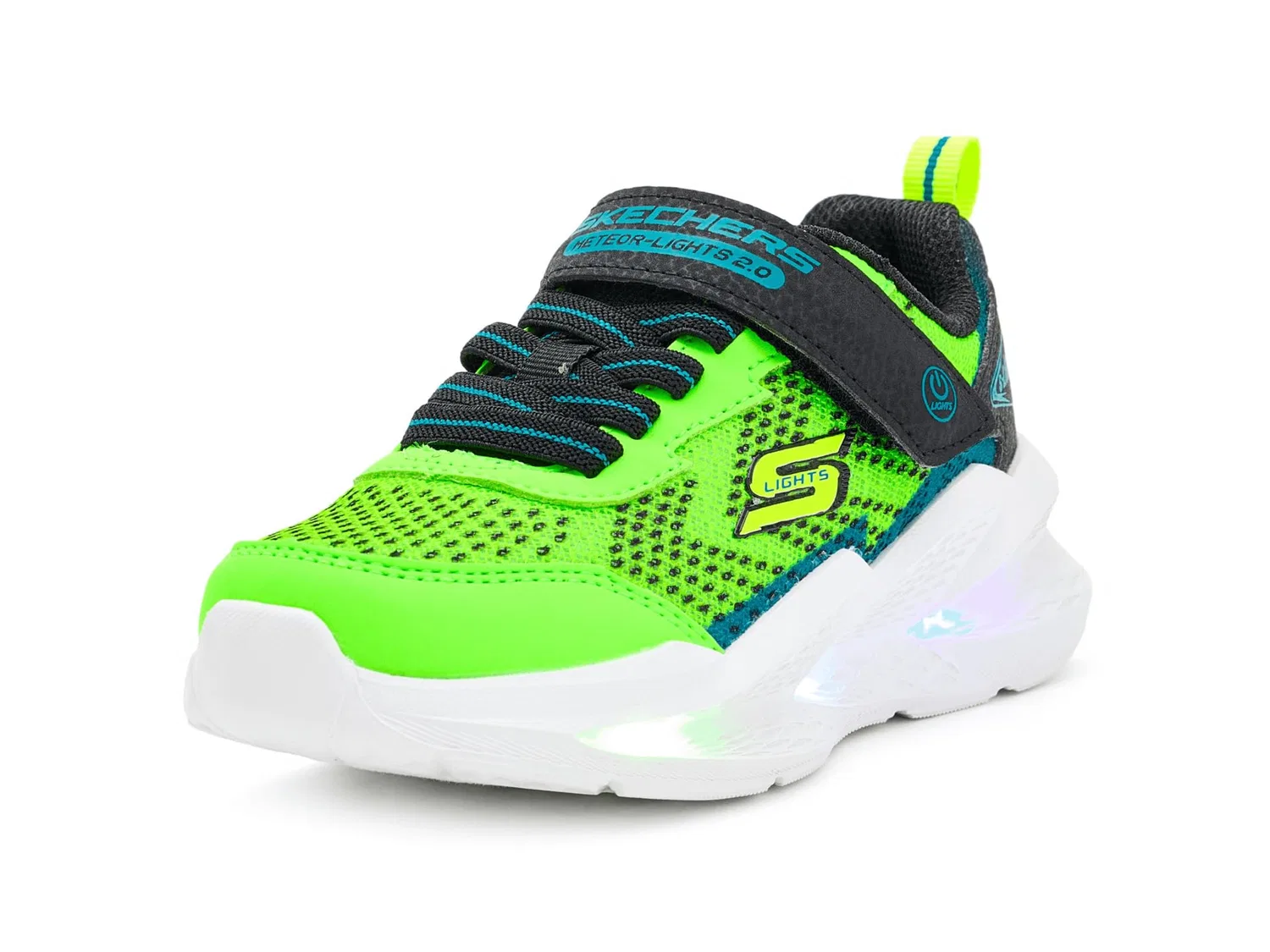 Детские кроссовки для мальчиков светящиеся Meteor-Lights 2.0 401490L Skechers, Green