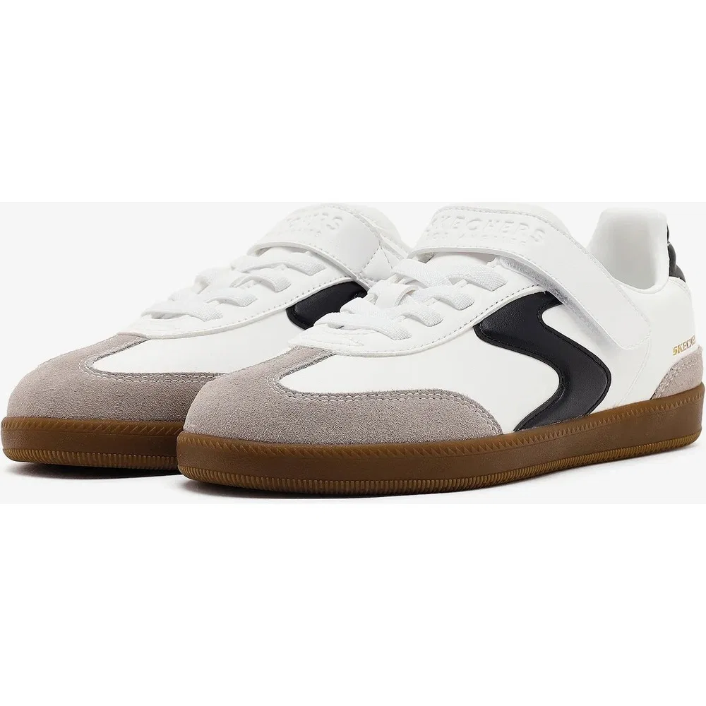 Детские кроссовки для мальчиков с амортизирующей стелькой Hotshot Varsity Team Skechers, White Black — фото 3