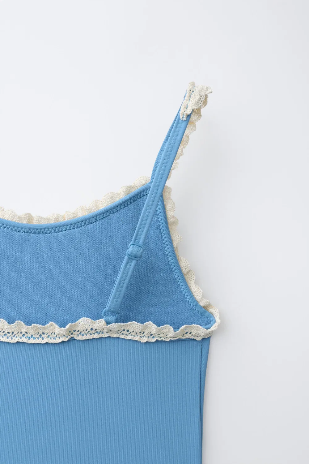 Для детей 6-14 лет / Купальник с контрастной кружевной отделкой ZARA, Petrol Blue — фото 4
