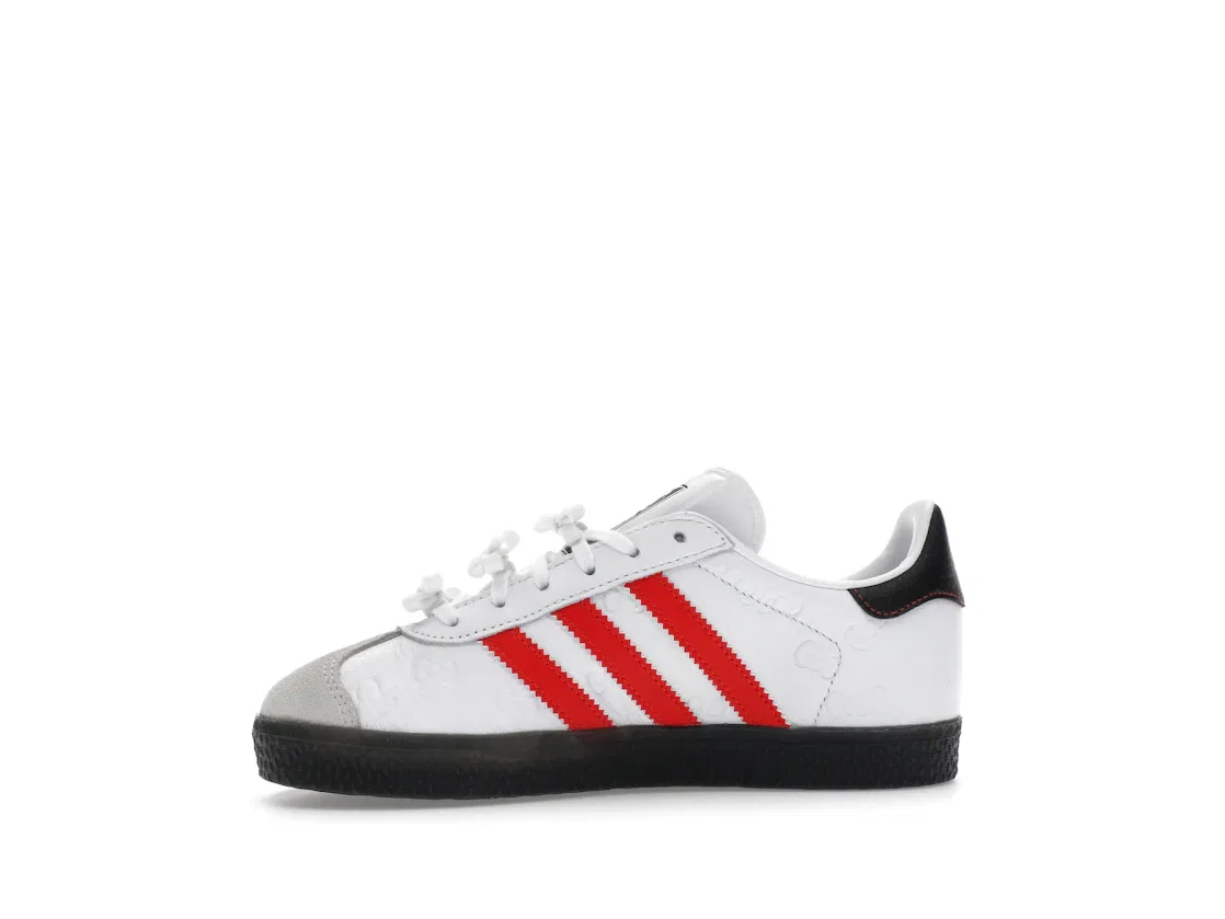 Детские кроссовки Lifestyle с принтом Adidas Gazelle, Cloud White/Red/Black — фото 3