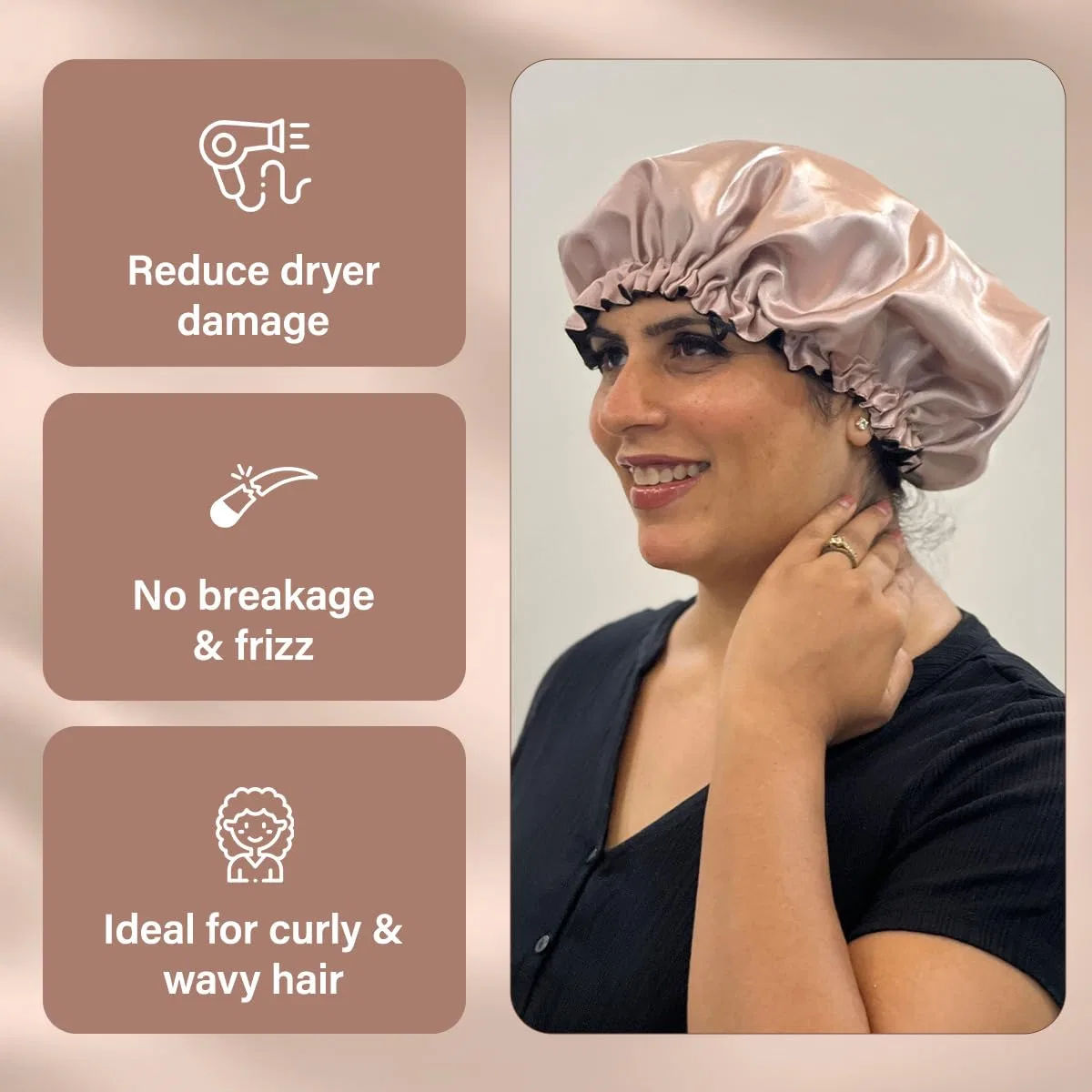 Шапочка для душа Satin, NIDHI'S GRANDMAA SECRET, 1 шт, Free Size Nidhi’S Grandmaa Secret — фото 3
