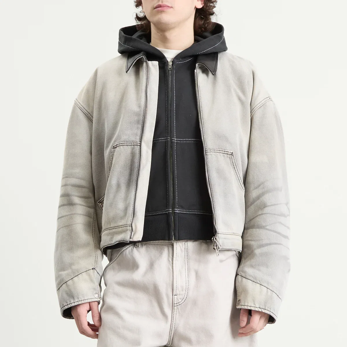 Джинсовая куртка Sulphur Fade Acne Studios, White/Black — фото 2