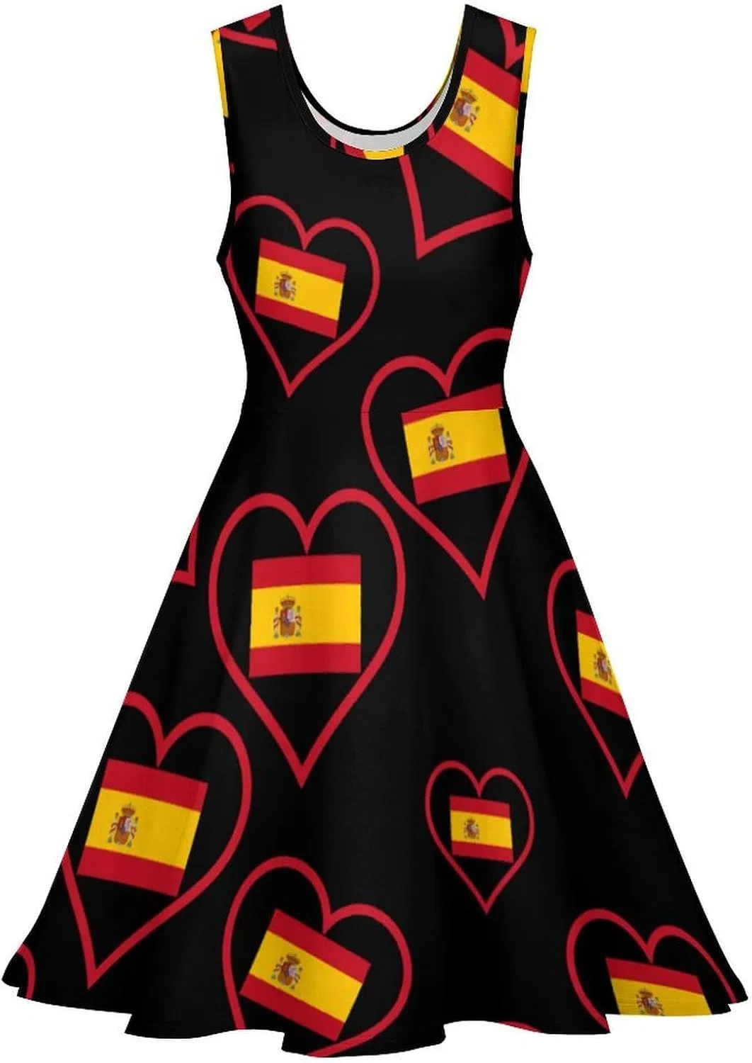Женское повседневное платье без рукавов с принтом I Love Spain, Style — фото 2