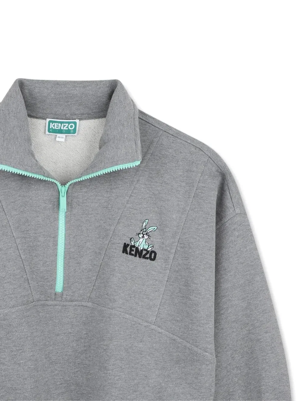 Свитер на молнии с логотипом Kenzo Kids, серый — фото 3