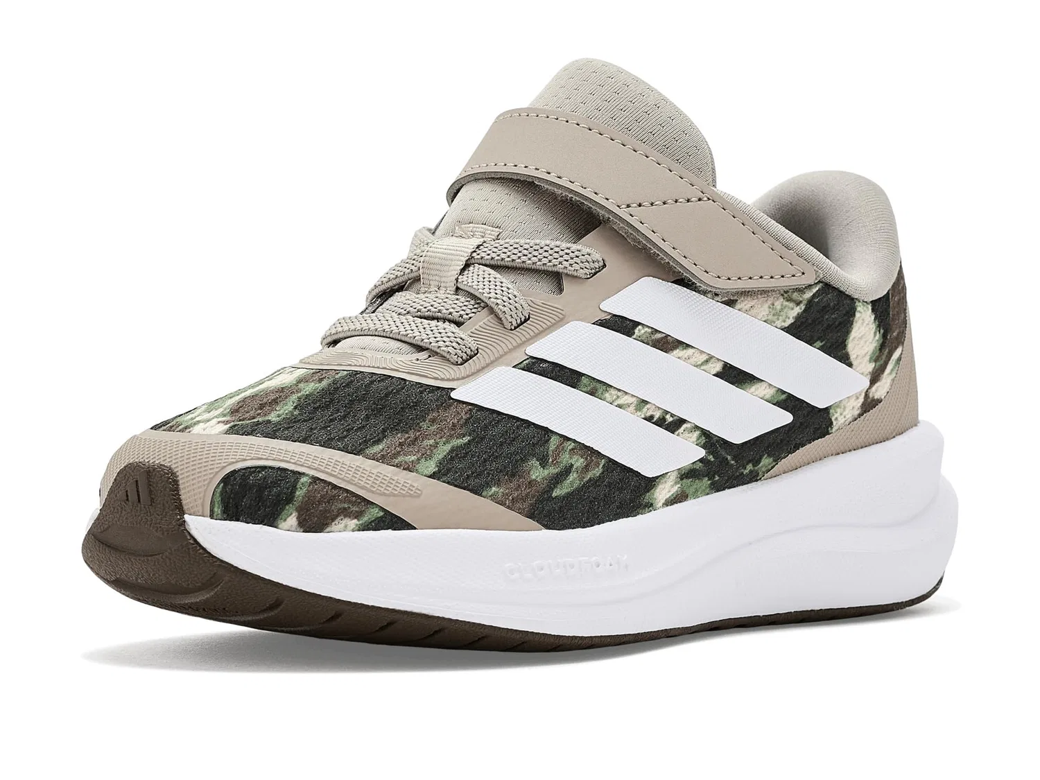 Кроссовки Run Falcon 6 с эластичным шнурком и ремешком (для маленьких детей) Adidas Kids, Light Brown/White/Dark Brown — фото 2