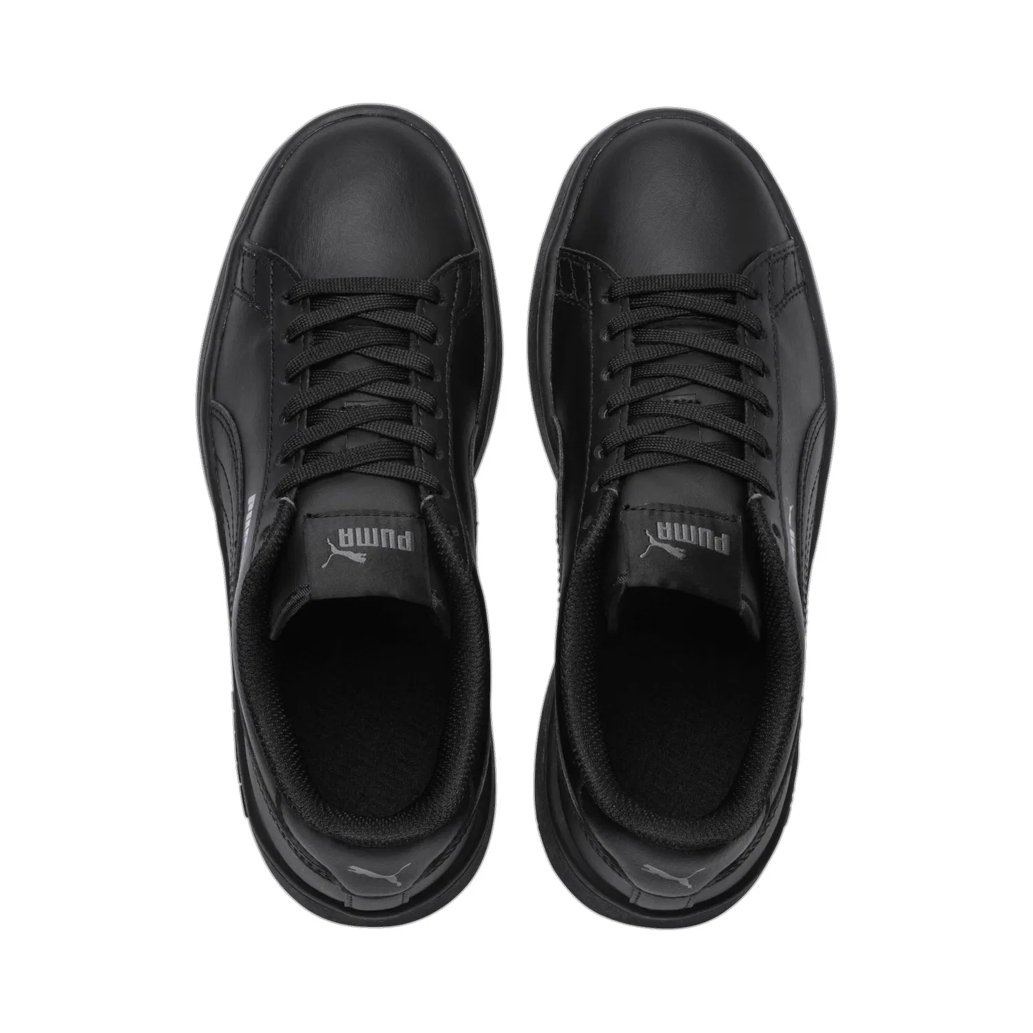 Детские кожаные кроссовки Smash V2 L PUMA, Black — фото 4