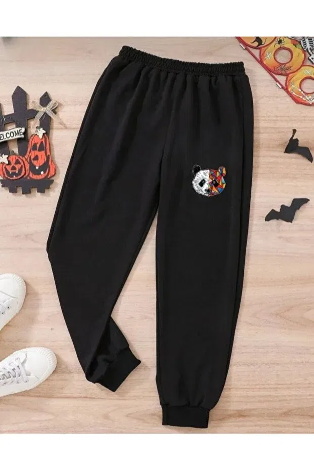 Детские спортивные штаны для девочек с принтом We are bears Serays Moda, Black
