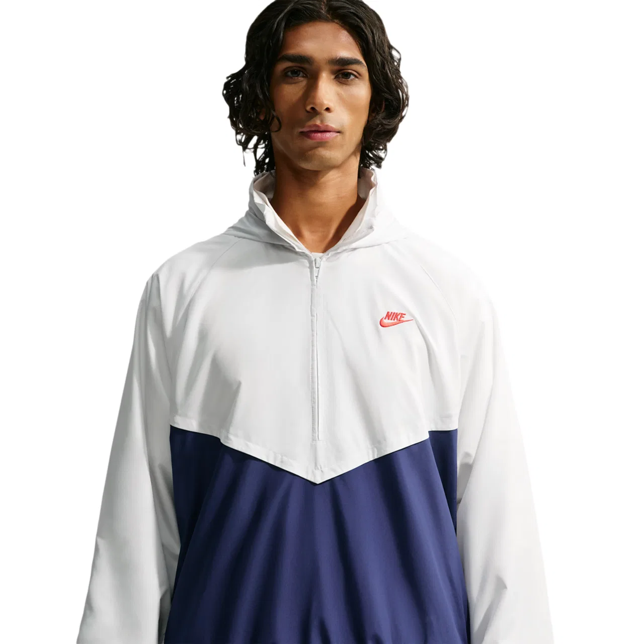 Мужская куртка с принтом Windrunner Nike, Blue Void Light Crimson Summit White