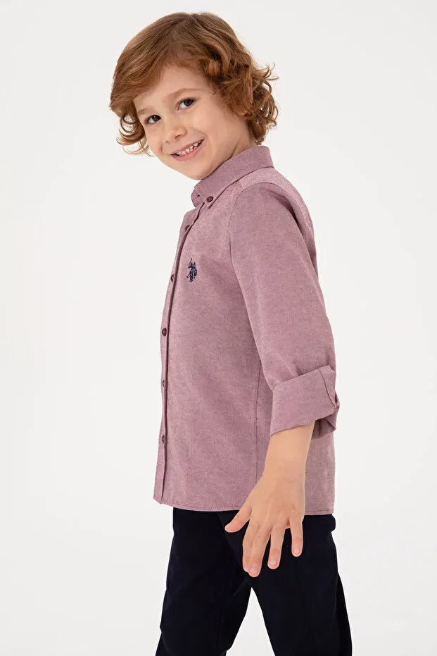 Детская рубашка с длинным рукавом U.S. Polo Assn., Plum — фото 2