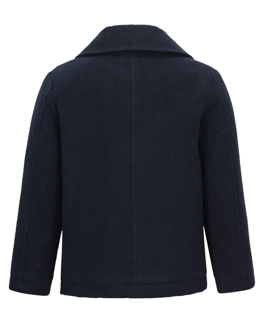Пальто-даффлкот для мальчика Classic Double Breasted Button Front Coat S Rothschild & CO, Dark Navy — фото 2
