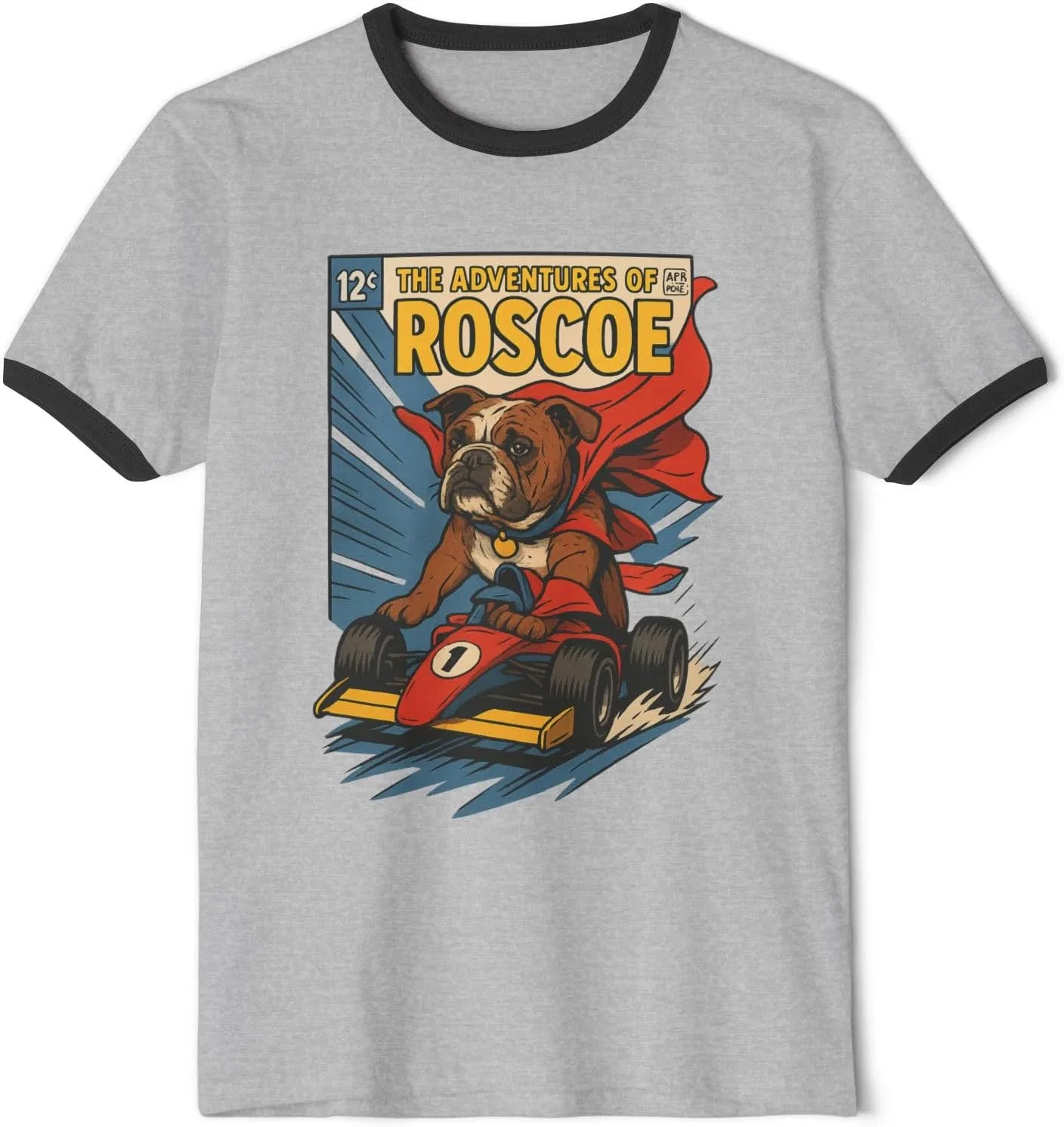 Футболка с принтом Roscoe Hamilton Next Level 3604, Heather Grey/Black