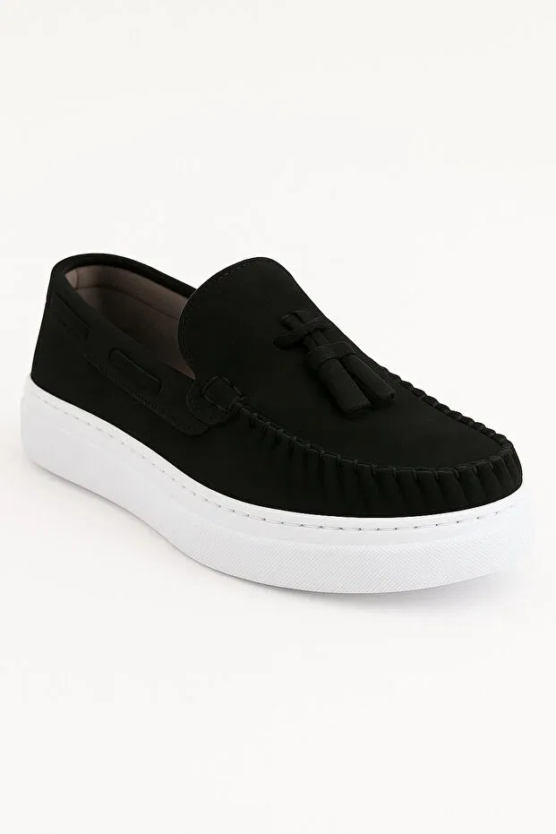 Детские лоферы на платформе с замшей Sirri, Black