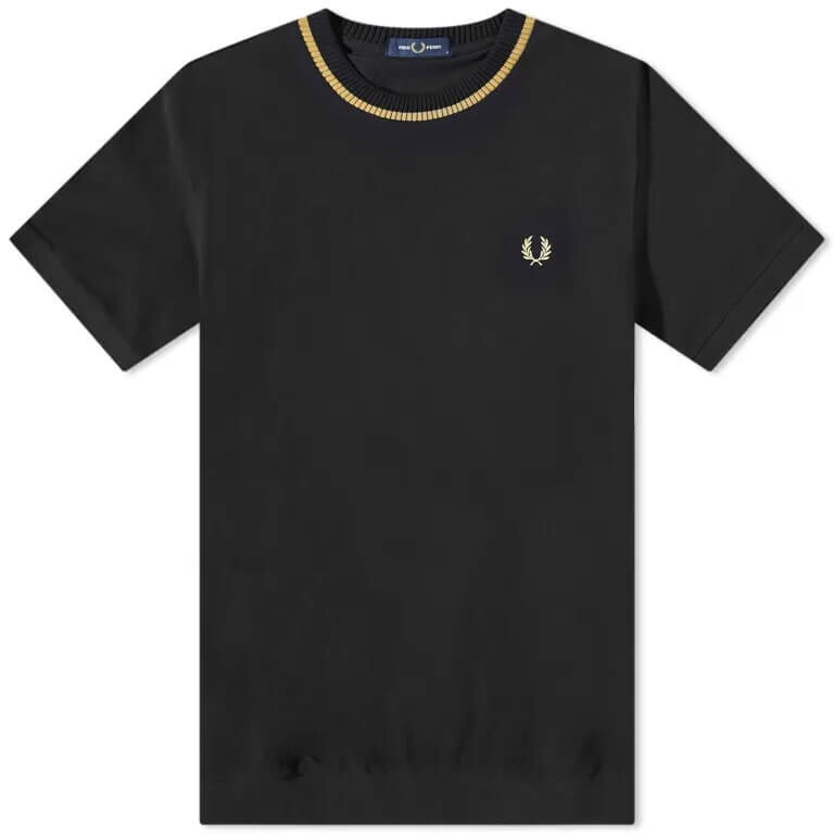 

Футболка из пике с круглым вырезом Fred Perry, черный