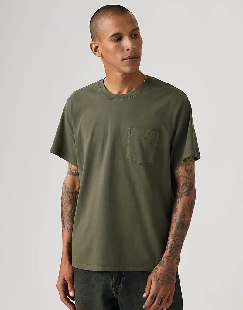 Футболка Levi's Essential с карманом, зеленого — фото 4