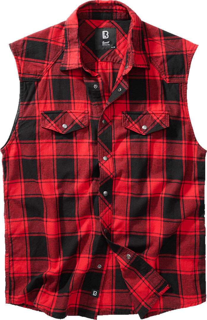

Рубашка Brandit Checkshirt без рукавов, красный/черный