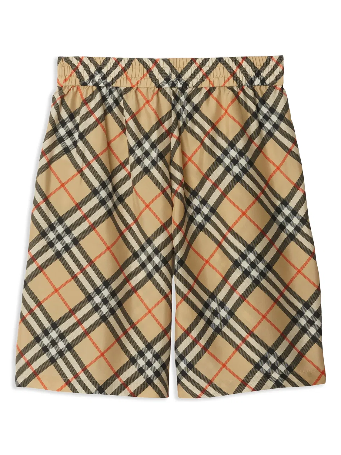 Шелковые шорты в клетку Burberry, нейтральные — фото 3