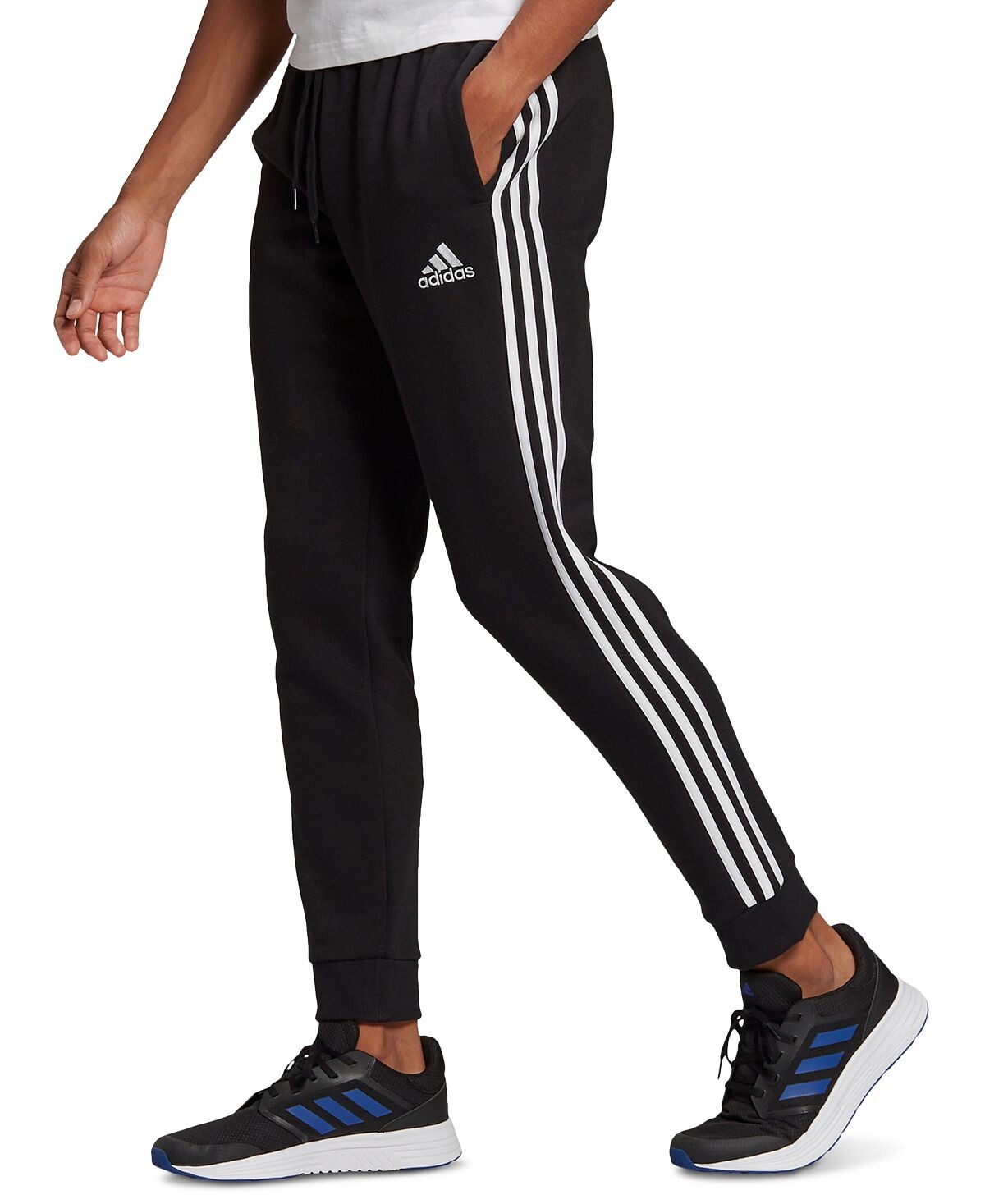 

Мужские флисовые брюки-джоггеры adidas, черно-белый