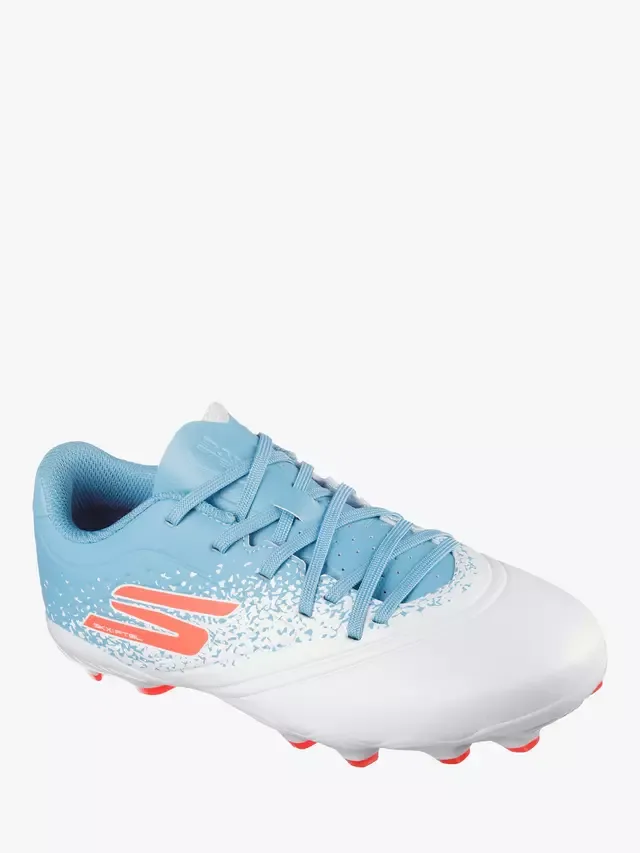 Детские футбольные бутсы Razor 15 Youth FG, белые/бирюзовые Skechers — фото 4