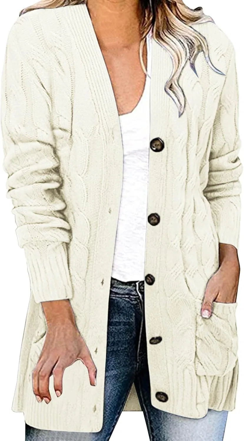 Женский кардиган с косами, без застежки, модель Open Front, бежевый