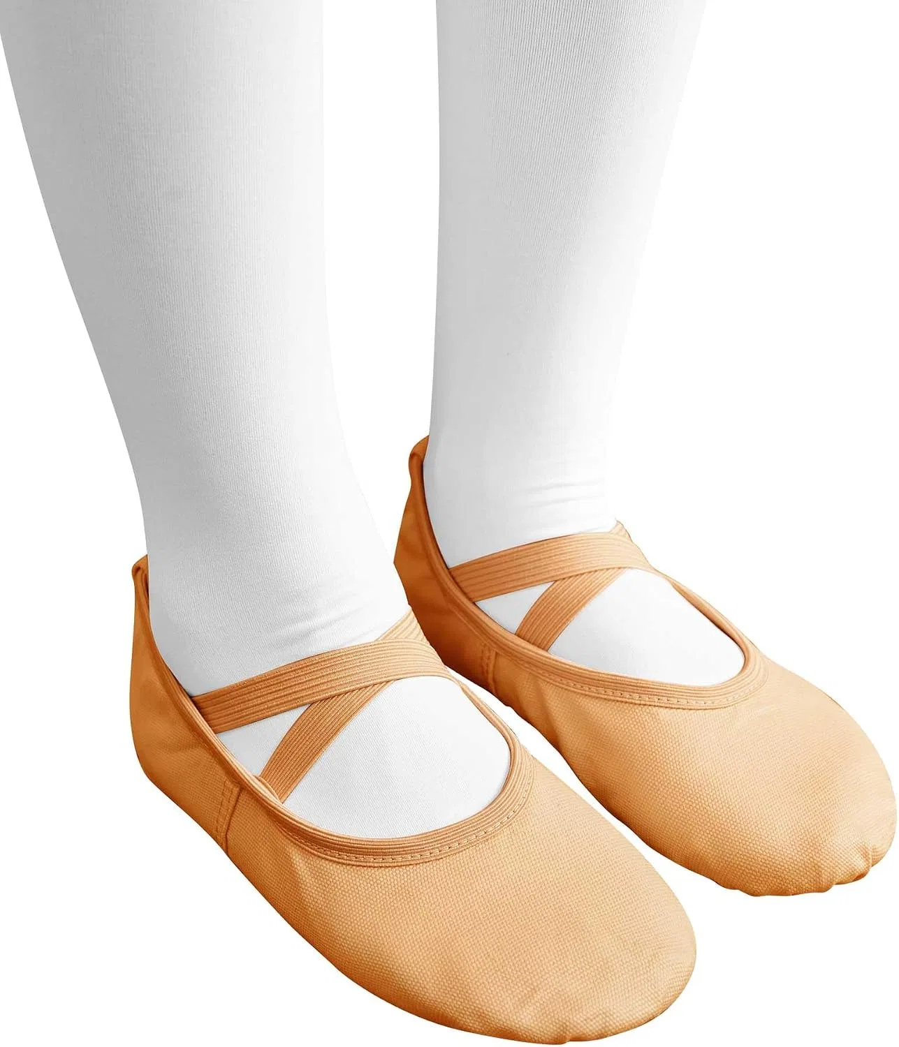 Детские балетки для девочек Canvas Ballet Shoes Qiyunfly, Tan — фото 3