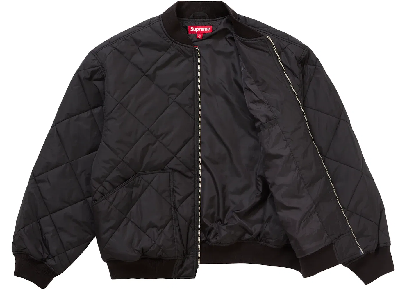 Мужская куртка стеганая рабочая Supreme AOI Quilted Work Jacket, Black — фото 2