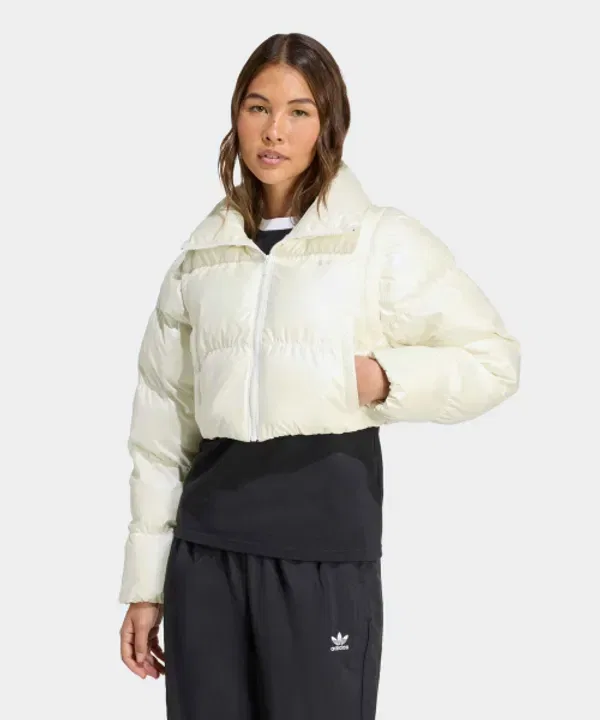 Куртка пуховая короткая Adidas, белый