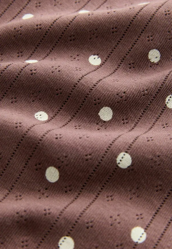 Пижамный комплект из хлопка, Regular fit pointelle short pyjamas set, Next, chocolate brown spot, коричневый/шоколадный — фото 3