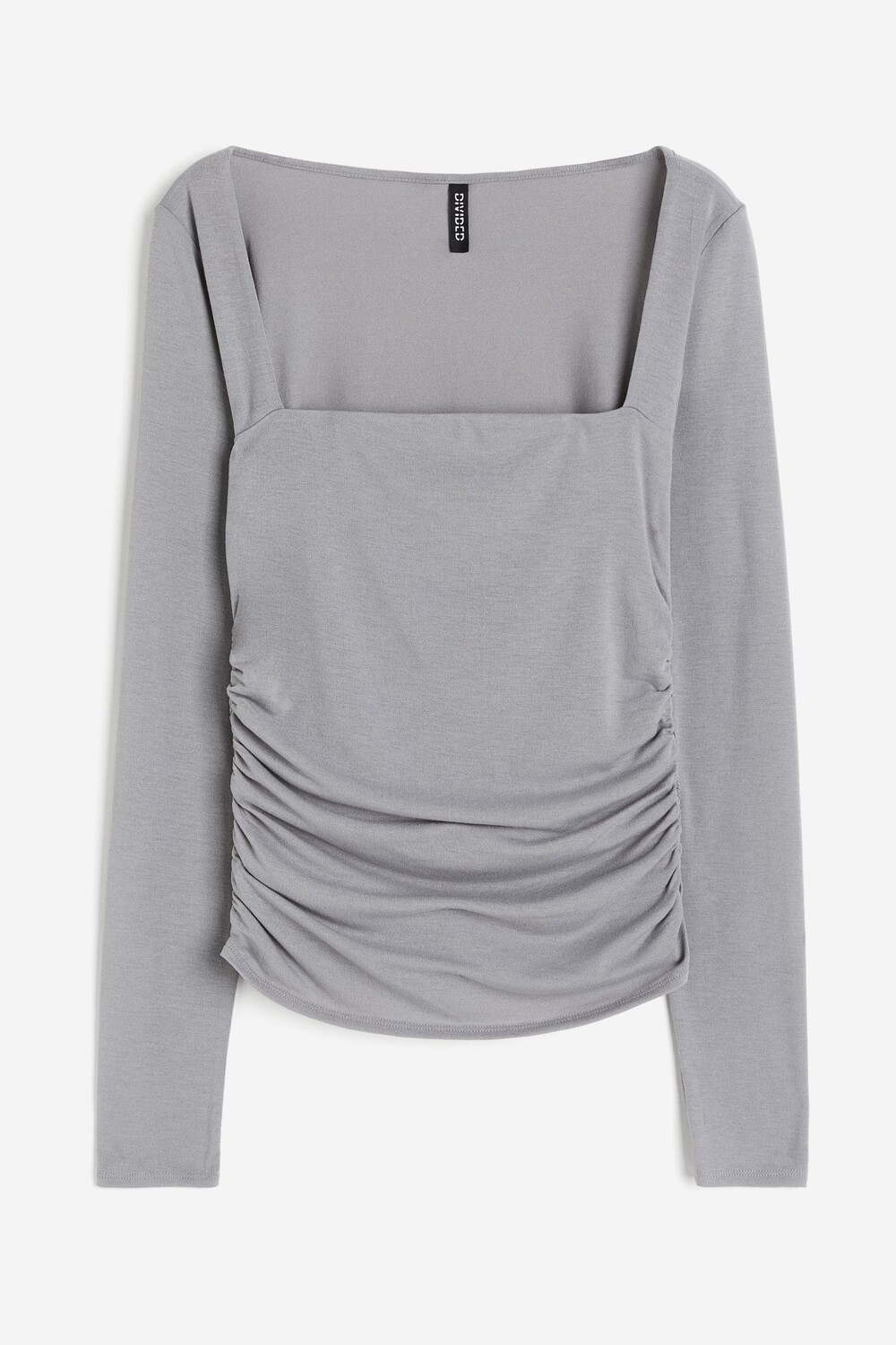

Топ H&M Gathered Square-neck Top, серый