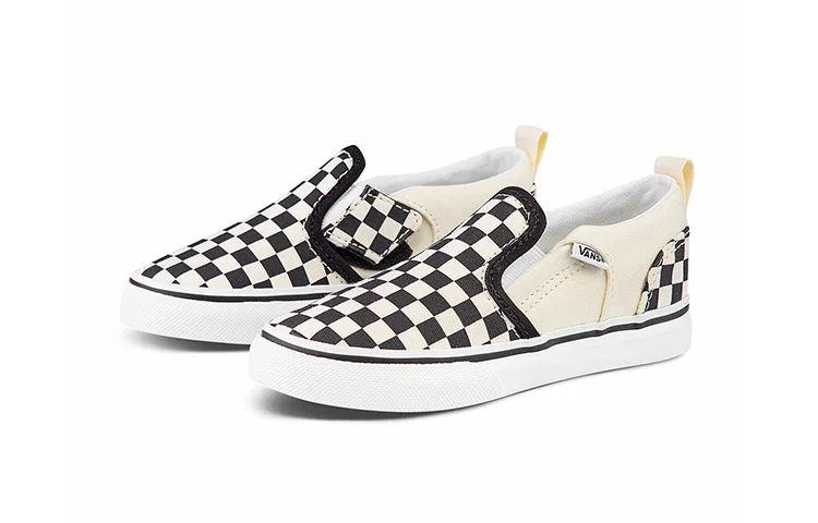 Детские кеды для малышей с шахматным принтом Vans, Black Natural — фото 2