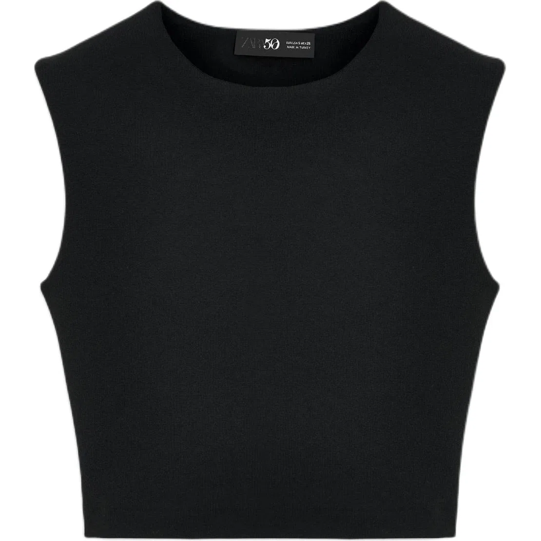 Женская майка с круглым вырезом Black ZARA, Black