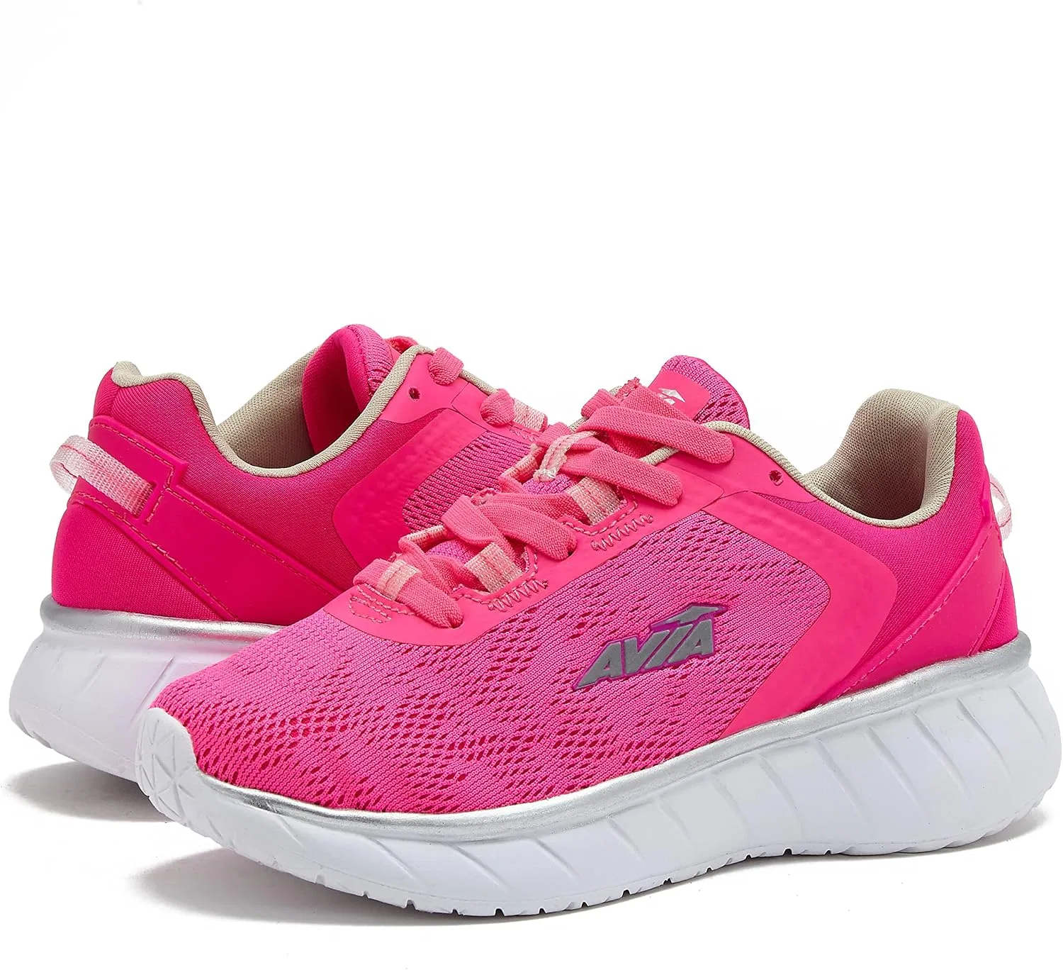 Детские кроссовки для девочек без шнуровки Avi-Monsoon Avia, Dark Pink/Dark Pink/Silver Grey