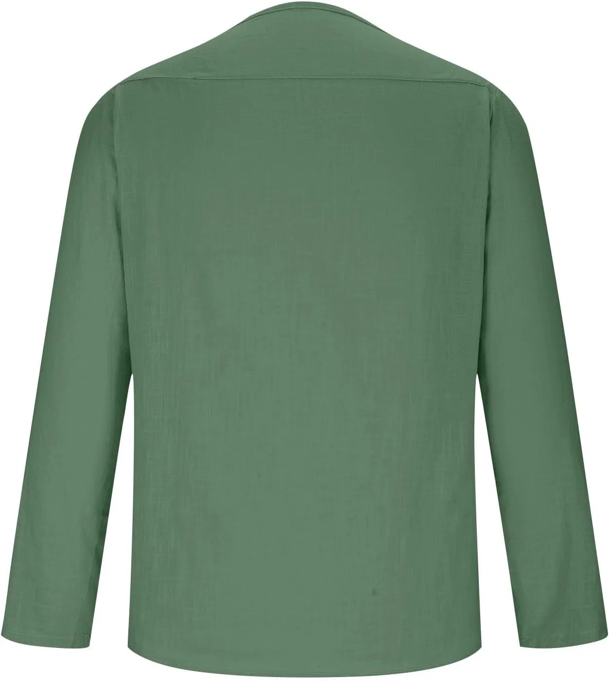 Мужская льняная футболка с длинным рукавом Crew Neck, Green — фото 4