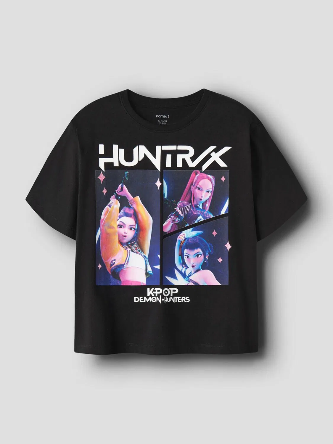 Футболка с принтом KPOP Demon Hunters Name It, черный — фото 2
