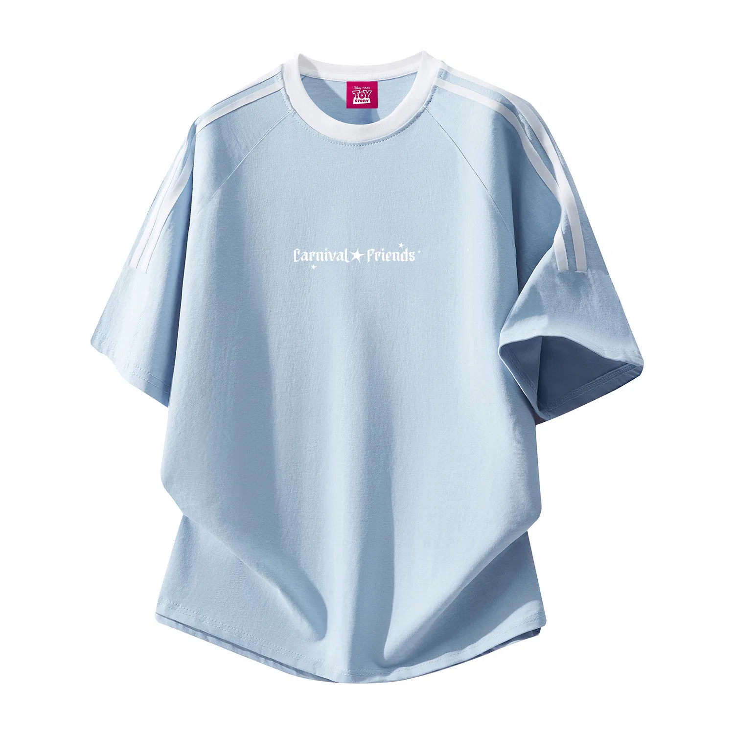 Детская футболка с принтом Disney Unisex Crew Neck Thin Straight Fit, Light Blue