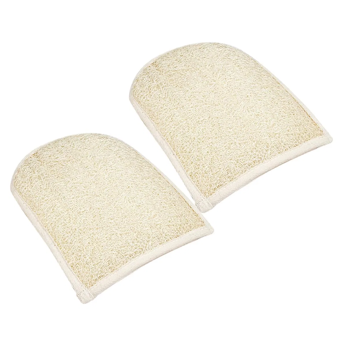 Перчатки для пилинга из люфы, IMIKEYA, 2 шт, 20x15x1 см, Бежевый