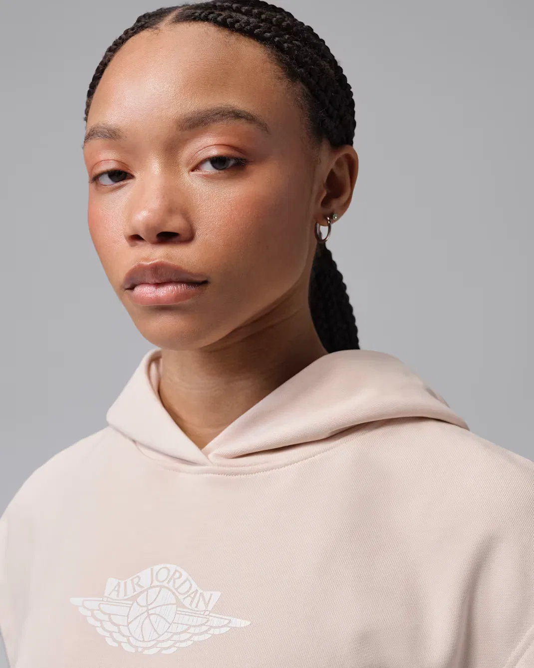 Женская толстовка с короткими рукавами из французского трикотажа Jordan Flight Fleece, Pearl White/Deep Royal/Sail — фото 3