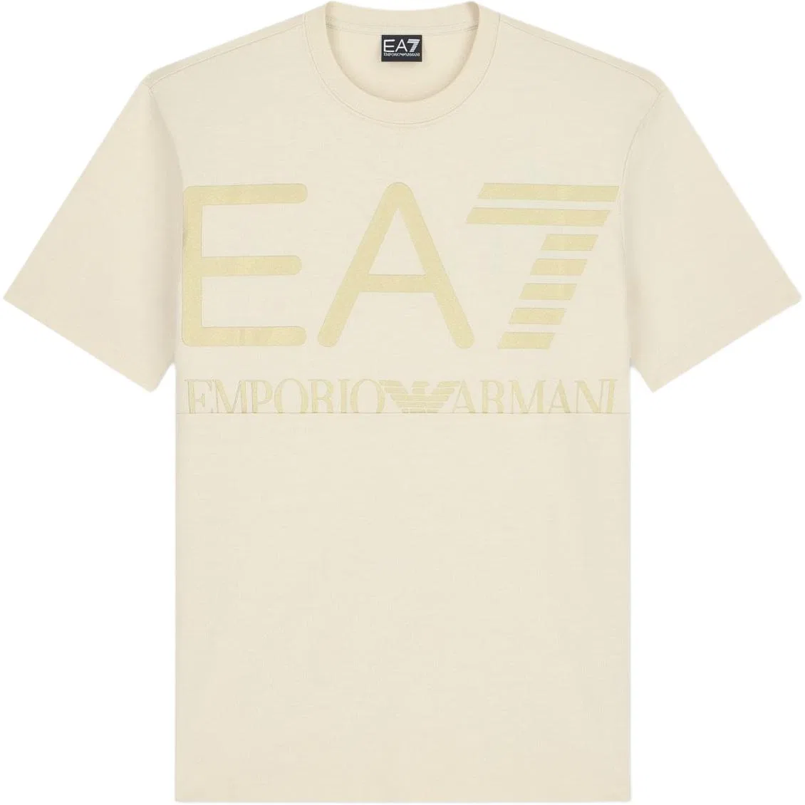 Футболка с круглым вырезом Emporio Armani EA7 бежевая