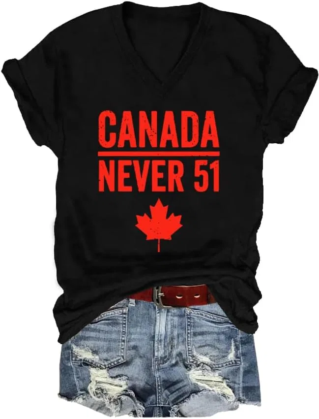 Унисекс футболка с принтом Never 51st State Canada Flag Canada Never 51 T-Shirt, Black