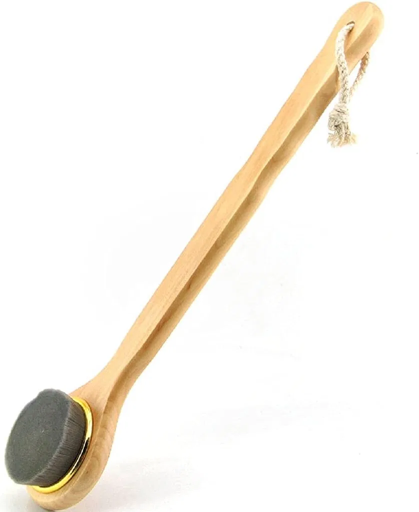 Щетка для тела с длинной ручкой, нейлоновые щетинки, 1 шт, 39.9x8.1 см, Natural Generic