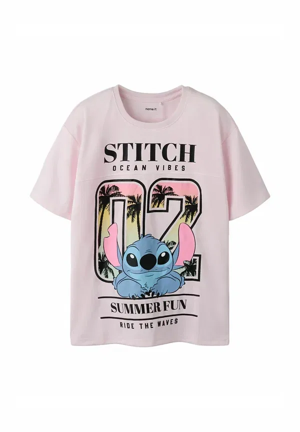 Футболка с принтом Stitch-print t-shirt Name It, Cradle Pink, розовый
